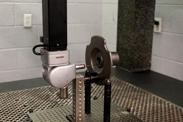 CMM probe measuring a forged component