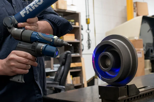 Laser scanning a forged part
